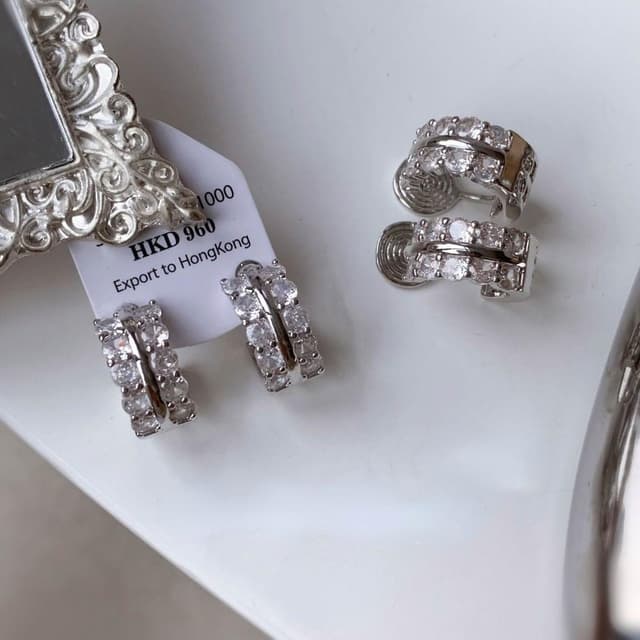 雙層C鋯石耳環 無耳洞耳夾 耳針 夾式耳環 盤蚊香耳環 愛心耳環 多款可選 耳環女 耳飾 不易過敏-23