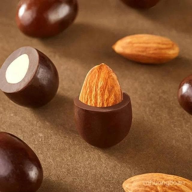 心心相印 憨豆熊巴旦木夾心黑巧克力袋裝可可脂堅果仁網紅休閒零食解饞小喫