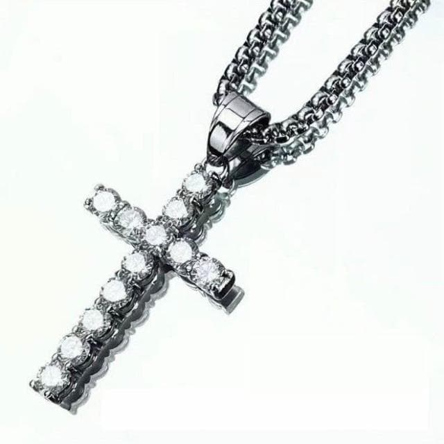 【十字架鑲鑽項鍊】基督教 福音禮品 受洗禮物 生日 聖誕節 禮物 耶穌 搬家喬遷 聖經故事 恩典之約禮物店