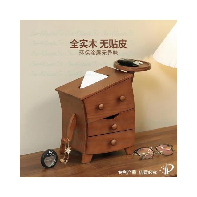 實木紙巾盒 創意客廳擺件 喬遷禮物置物盒 桌面木質收納盒 可愛造型玄關收納盒 全實木儲物盒 多層置物