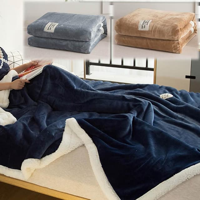 羊羔絨 雙層毛毯 (送禮包裝 毛毯 保暖毯 蓋毯 冷氣毯 沙發毯 懶人毯 午睡毯 法藍絨毯 加厚毛毯)