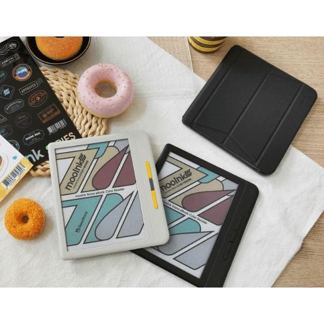 Readmoo讀墨 7吋 mooInk Nana 彩色電子書閱讀器+犢犢小提袋-暗夜黑/迷月白