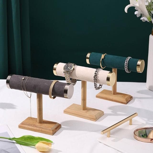 比比優 創意手串展示架階梯多層項鏈手鏈手表收納架高級感絨面輕奢首飾架