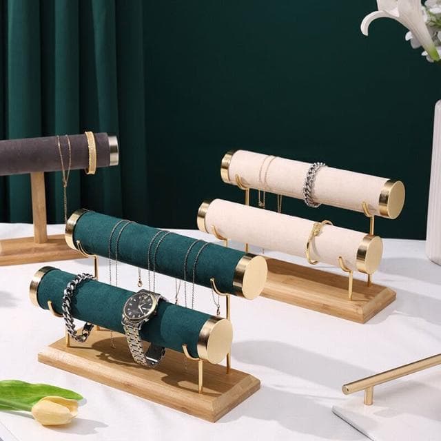比比優 創意手串展示架階梯多層項鏈手鏈手表收納架高級感絨面輕奢首飾架