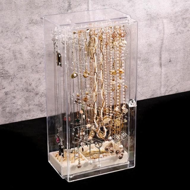比比優 亞克力項鏈展示架大容量收納架耳飾掛架飾品旋轉展示架耳釘項