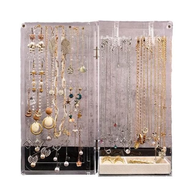 比比優 亞克力項鏈展示架大容量收納架耳飾掛架飾品旋轉展示架耳釘項