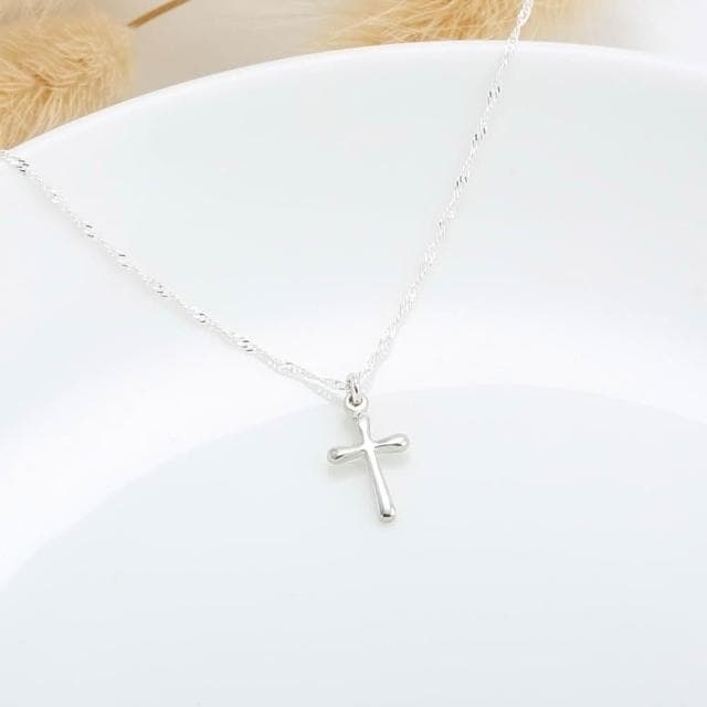 【Angel & Me】簡約 水滴 十字架 s925 純銀項鍊 生日 情人節禮盒