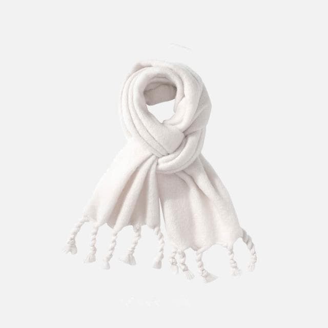 梵花 藍色毛絨圍巾女冬季加厚百搭保暖韓系氛圍感披肩圍脖