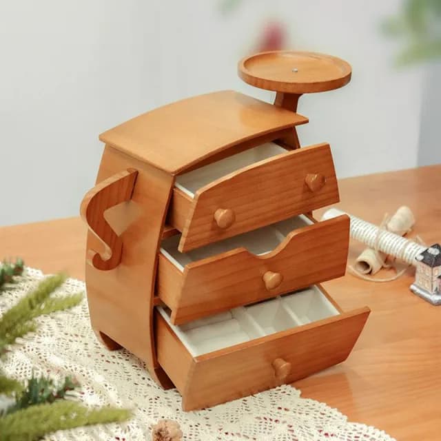 梵花 胖墩墩飾品盒實木質收納盒高級精緻飾品黃金新婚喬遷新居禮物