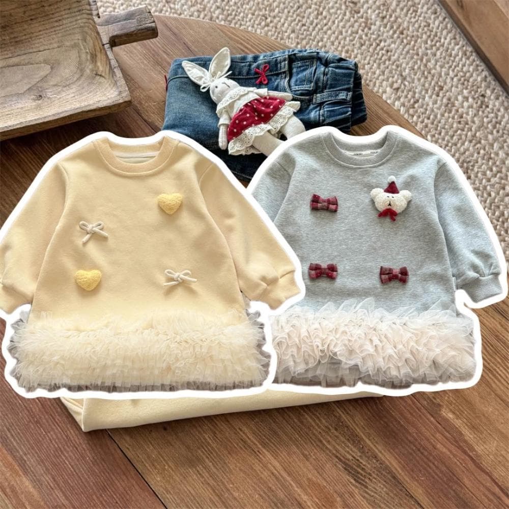 【Arbea】女童裝洋裝秋裝新款洋氣兒童洋裝公主裙春秋網紗衛衣裙【C1302】