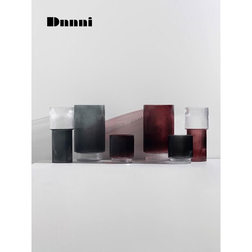 寬口玻璃花瓶擺件家居客廳樣板房店鋪喬遷禮物簡約軟裝飾品