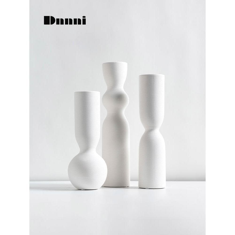 圈紋簡約花瓶陶瓷家居客廳樣板房插花裝飾品喬遷送禮物擺件