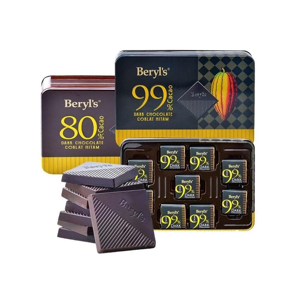 心心相印 馬來西亞倍樂思含99%80%可可黑苦巧克力108克/盒糖果禮盒休閒零食