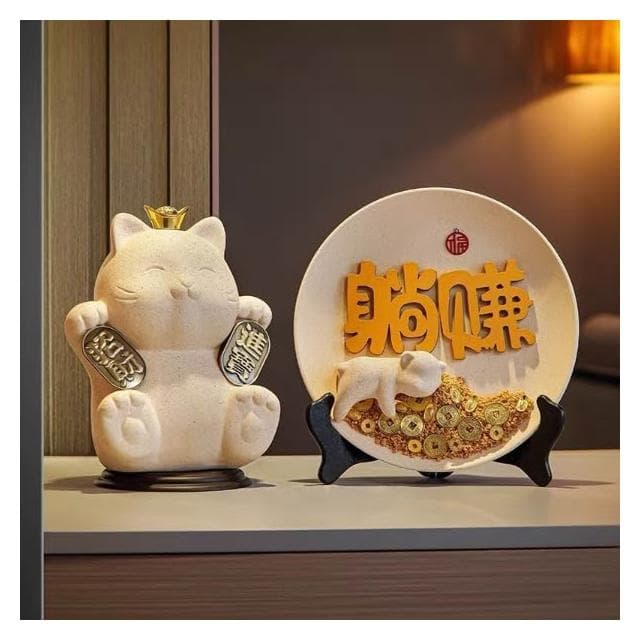 台灣熱賣/高品質 招財貓 入厝禮物 招財擺飾 前臺擺件 家居裝飾品 開業禮物 客廳裝飾 喬遷禮品 交換禮物