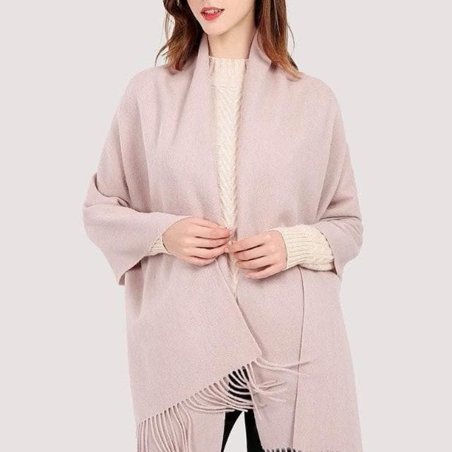 比比優 100%羊毛披肩女冬季紅色圍巾高級感新款百搭保暖兩用高端禮物