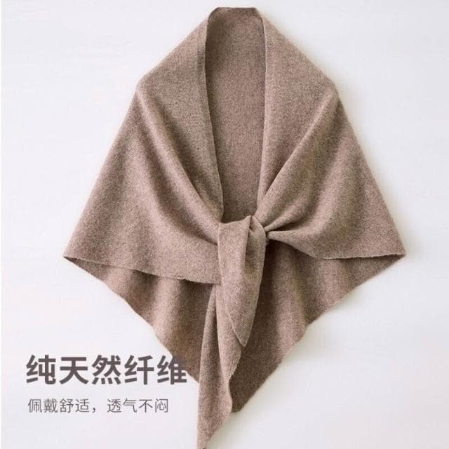 比比優 100%羊毛披肩三角巾女針織領巾護頸披肩秋冬新披肩外搭圍巾批
