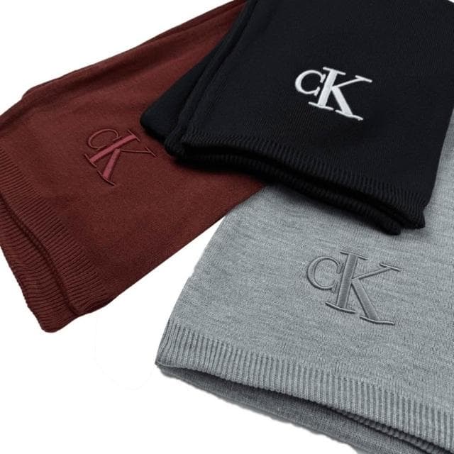 【CALVIN KLEIN】圍巾 CK 繡標 Calvin Klein 現貨 素色 情人送禮 保暖圍巾  @1398