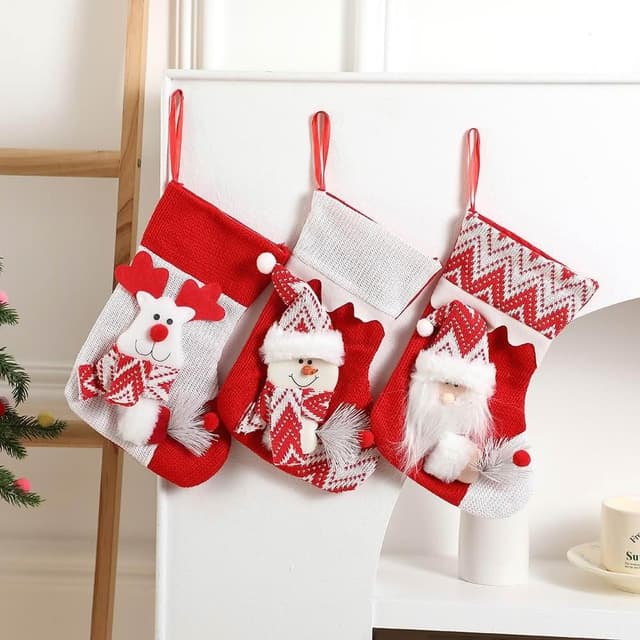 【六分埔禮品】27*18cm拿聖誕樹枝人物聖誕襪-多款任選(聖誕節擺飾耶誕節居家節慶配件節慶裝飾聖誕襪禮物襪)