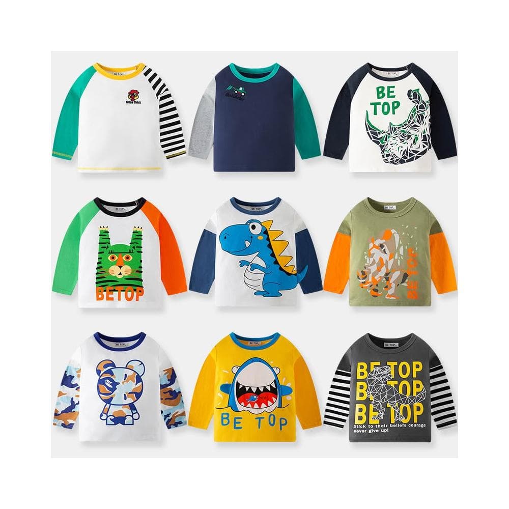 【Arbea】男童女童兒童秋季新款多款卡通印花兒童長袖上衣【C1305】