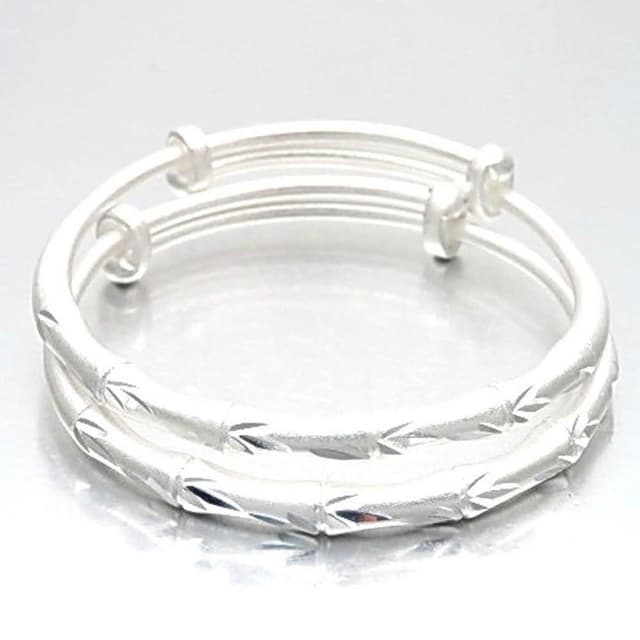 5Cgo🏆999純銀手鐲#9942 周歲彌月禮物 新年開運(嬰兒0-3歲)送禮盒包裝-附檢測證書 現貨隔天交貨-30