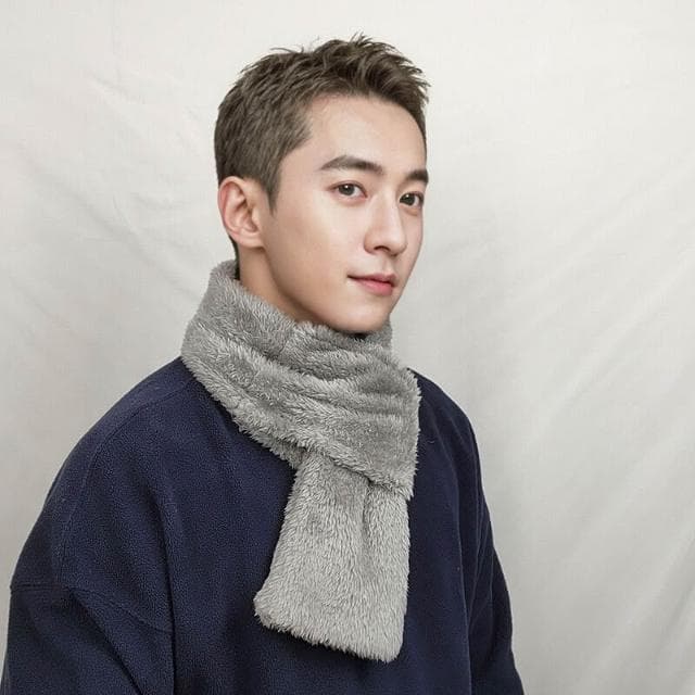 圍巾男保暖圍巾時尚簡約純色男士毛絨圍巾北極絨護頸禦寒圍脖戶外防寒圍脖男士時尚保暖質感親膚圍巾圍脖防風圍脖披肩男士針織圍巾