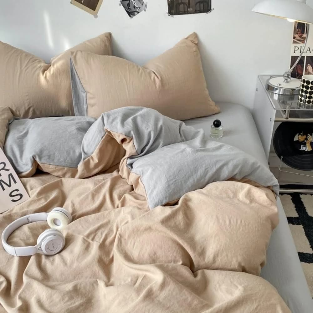 【Arvo Home 蒔桄家居】親膚裸睡床包被套三/四件組-單人/雙人/加大 (四季被套組 裸睡床單 舒眠寢具 水洗棉床包 親膚床包 透氣床包 裸床包)