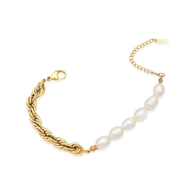 【Poesie】HORIZON｜天然淡水珍珠｜巴洛克風｜麻花｜手鍊