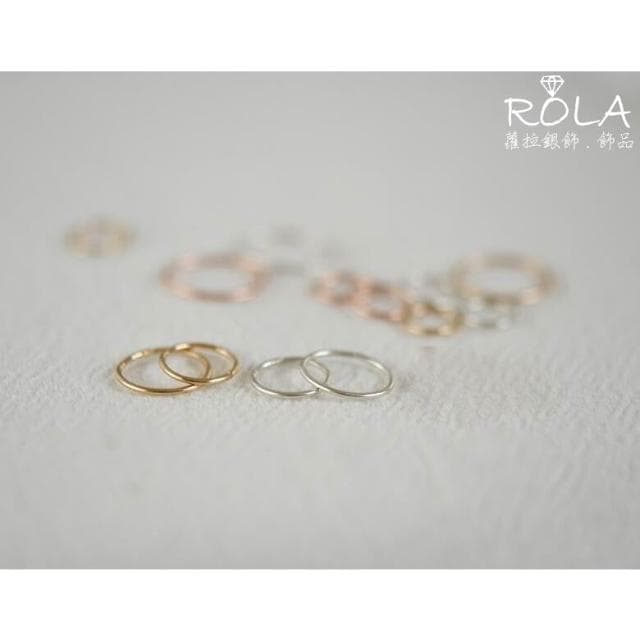 ROLA蘿拉銀飾.飾品 “現貨當天出” //一對價// 簡單圓形999/925純銀穿入式耳圈耳骨圈耳骨針耳環 1-2左
