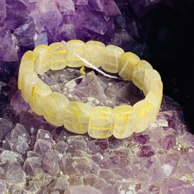 黃鈦金手鍊--手串 黃色  金色