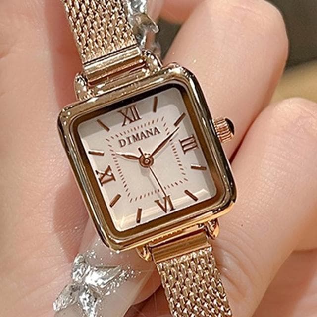 【LEEHER】小錶盤手錶/手錶/氣質腕錶/腕錶/小方錶/穿搭配件/女生手錶/皮帶手錶/方形手錶/網帶手錶/