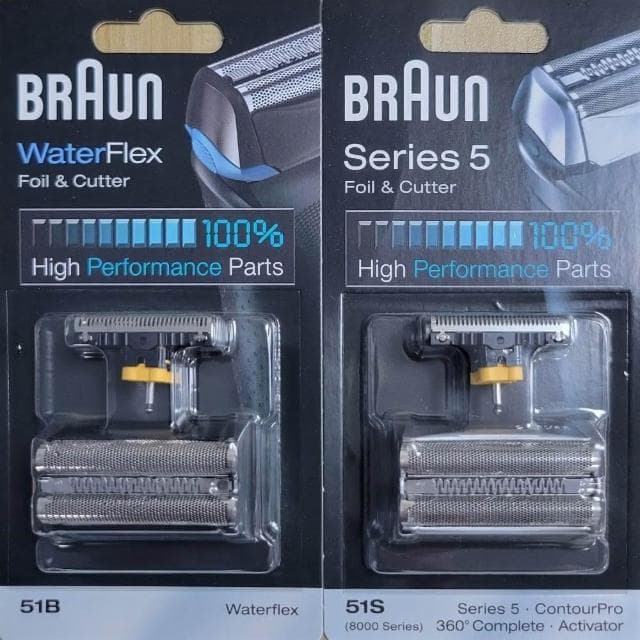 【BRAUN 百靈】百靈waterflex wet&dry電動刮鬍刀刀網51B51S(WF1S、WF2S)