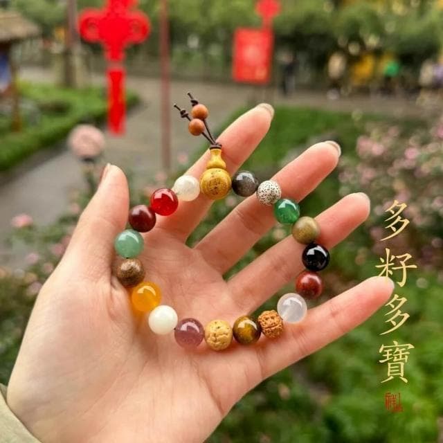 杭州靈隱四代十八籽手串菩提多寶景區 龍德耀日 寺廟同款 18籽檀香手鍊 化煞 招財 祈福 手鏈