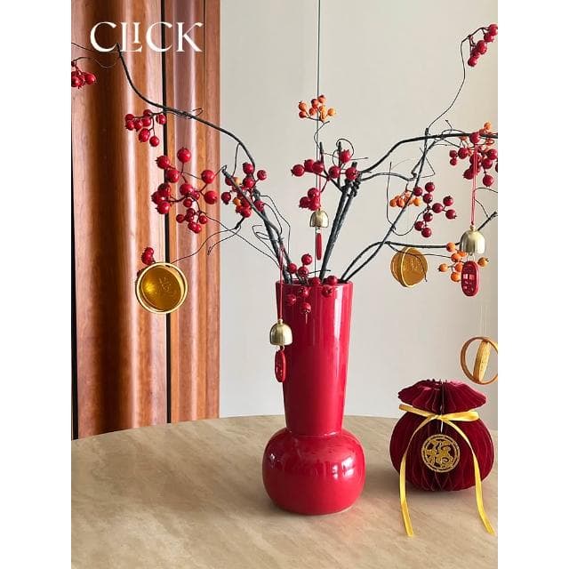 高品質冬青紅果發財果仿真花節日裝飾道具家用喬遷結婚禮物
