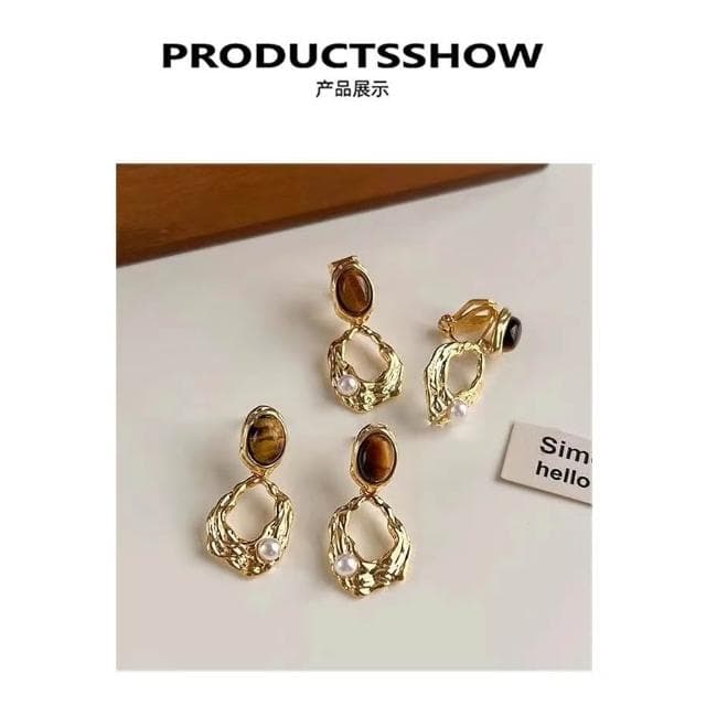 S925銀針輕奢復古美拉德耳環女氣質高級感耳飾2025年新款爆款耳飾