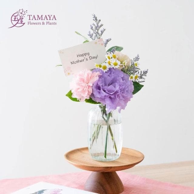 玉屋TAMAYA 紛花 | 紫露華瓶中花(鮮花 開幕升遷 發表會 生日祝賀 告白 紀念日 畢業祝福 母親節)