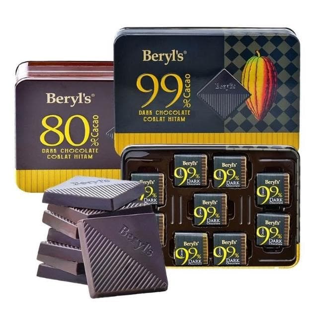 心心相印 馬來西亞倍樂思含99%80%可可黑苦巧克力108克/盒糖果禮盒休閒零食