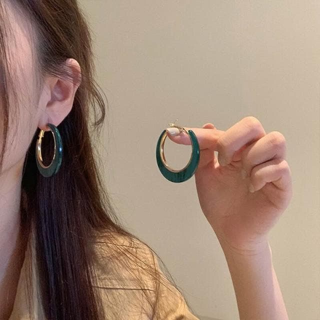  耳環秋冬美拉德棕色大圈圈耳環女新款高級感氣質耳飾耳圈輕盈精緻輕奢高級韓國不過敏看不膩超閃耳環耳飾氣質飾品配禮服百搭禮物
