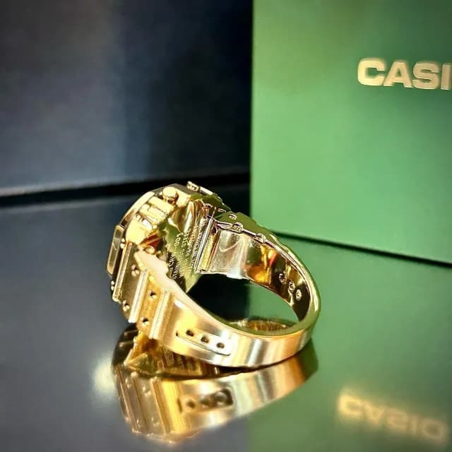 【CASIO 卡西歐】CRW-001G-9 金色 戒指手錶