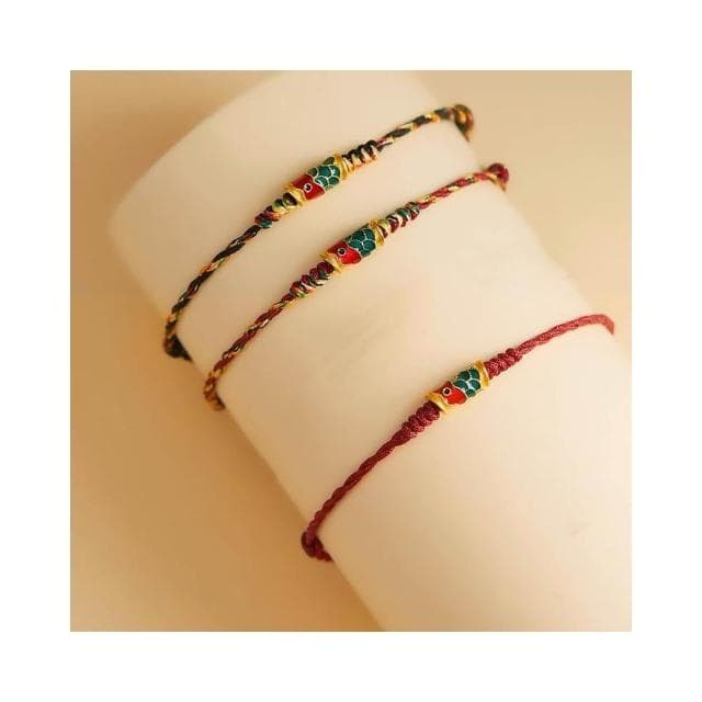  錦鯉本命年紅手繩紅繩手鍊女款編織手繩上岸禮物 開運堂