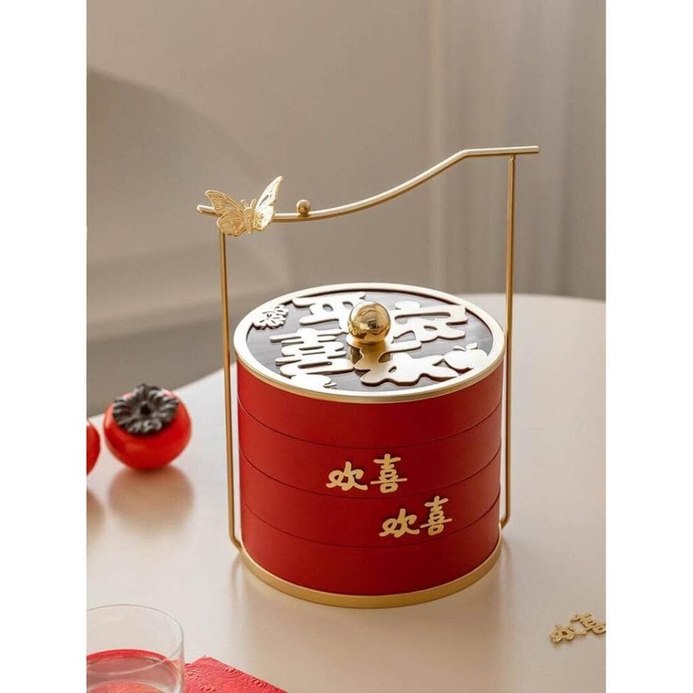 桌面擺臺多層果盤客廳茶幾幹果盤新年過年喜慶訂婚結婚禮喬遷之喜