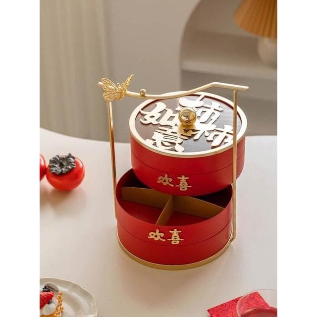 桌面擺臺多層果盤客廳茶幾幹果盤新年過年喜慶訂婚結婚禮喬遷之喜