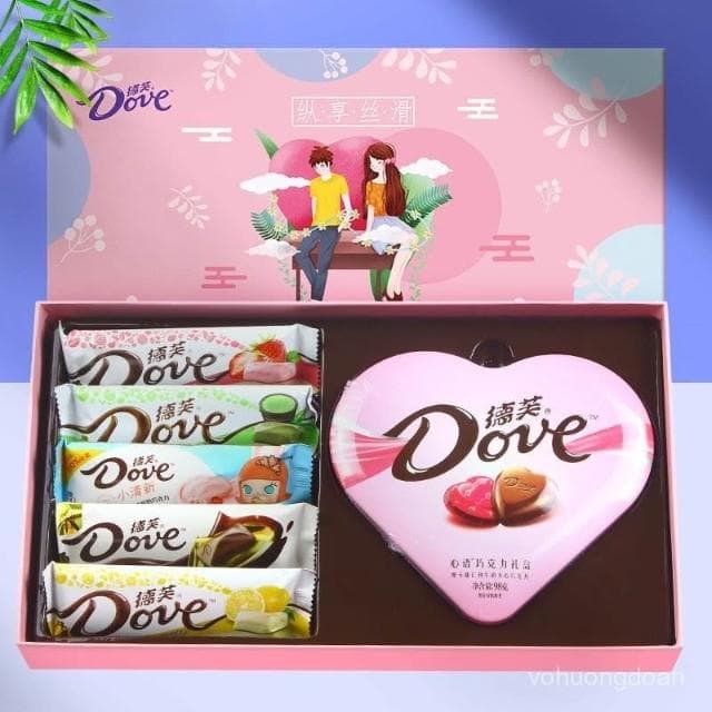 心心相印 德芙浪漫甜心禮盒263g年貨節送女友禮物高檔伴手禮休閒零食糖果