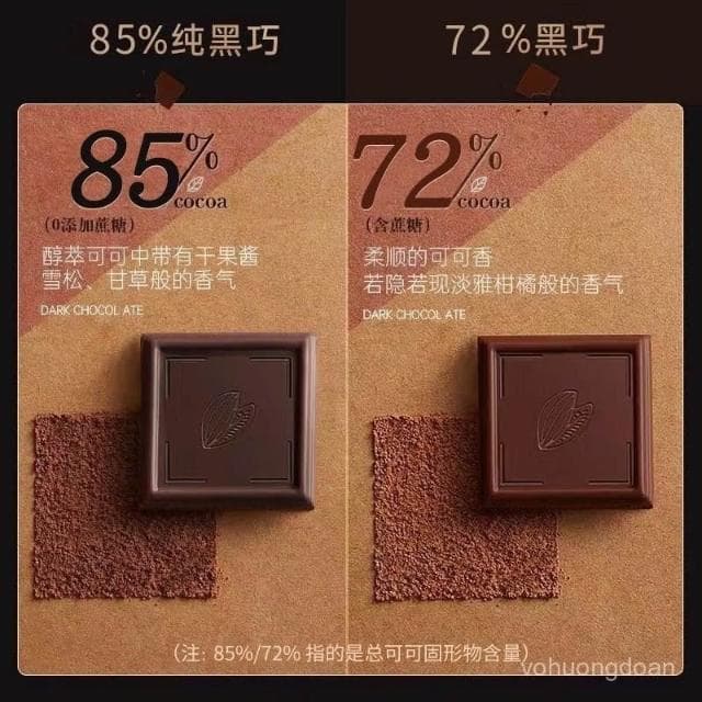 心心相印 【30天熱銷1391件】可可脂醇黑巧克力100%無添加黑巧0蔗糖休閒辦公零食燃減代餐