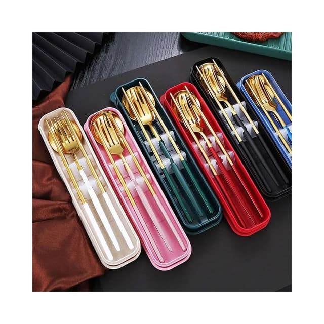 美的冒泡304不銹鋼餐具組 葡萄牙餐具 便攜餐具組 環保餐具 304不鏽鋼 葡萄牙風 筷子 湯匙 叉子