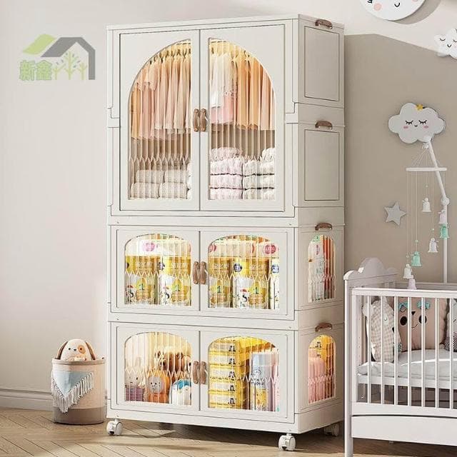 免安裝寶寶衣櫃 嬰兒小衣櫥 臥室衣服塑料收納櫃 寶寶 零食 玩具收納箱 儲物櫃收納箱 收納櫃 折疊收納箱 收納架置物箱