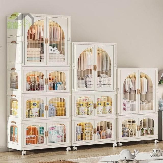 免安裝寶寶衣櫃 嬰兒小衣櫥 臥室衣服塑料收納櫃 寶寶 零食 玩具收納箱 儲物櫃收納箱 收納櫃 折疊收納箱 收納架置物箱