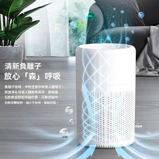 【星辰生活】空氣清淨機 空氣過濾淨化器 可加香薰祛味除煙除醛（HEPA過濾網/藍光負離子活性炭）