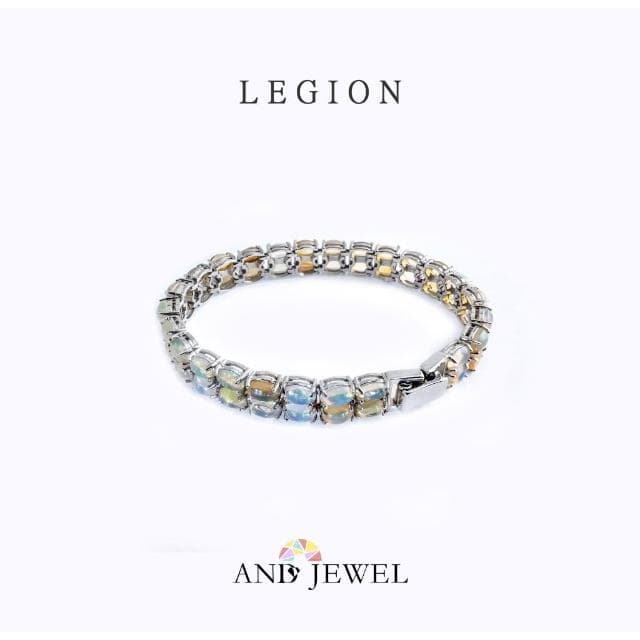 [安珠] 蛋白石 多色 橢圓 4*6mm 手鍊 和諧系列 Legion 天然寶石 珠寶銀飾 安的珠寶