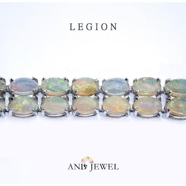 [安珠] 蛋白石 多色 橢圓 4*6mm 手鍊 和諧系列 Legion 天然寶石 珠寶銀飾 安的珠寶