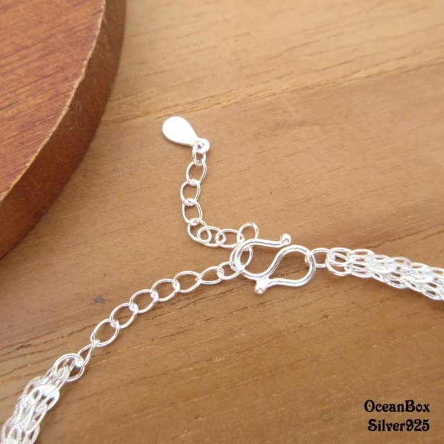 【海洋盒子】時尚簡約鳳尾S999足銀純銀手鍊(女用手鍊)